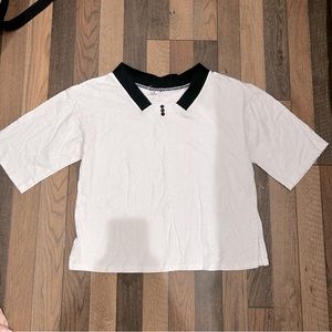 Kiki Innovation Womens White Buttoned Slit Top